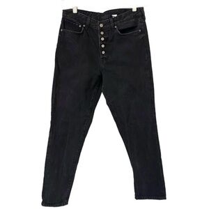 H&M & Denim grunge black button up vintage fit coupe high waisted jeans size 31